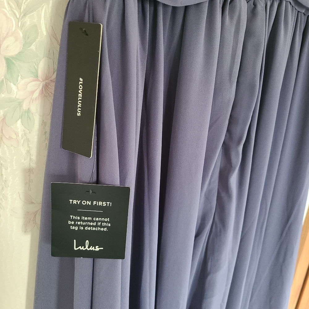 Lulus Heavenly Hues Denim Blue Maxi Dress New With Tags - Picture 7 of 10